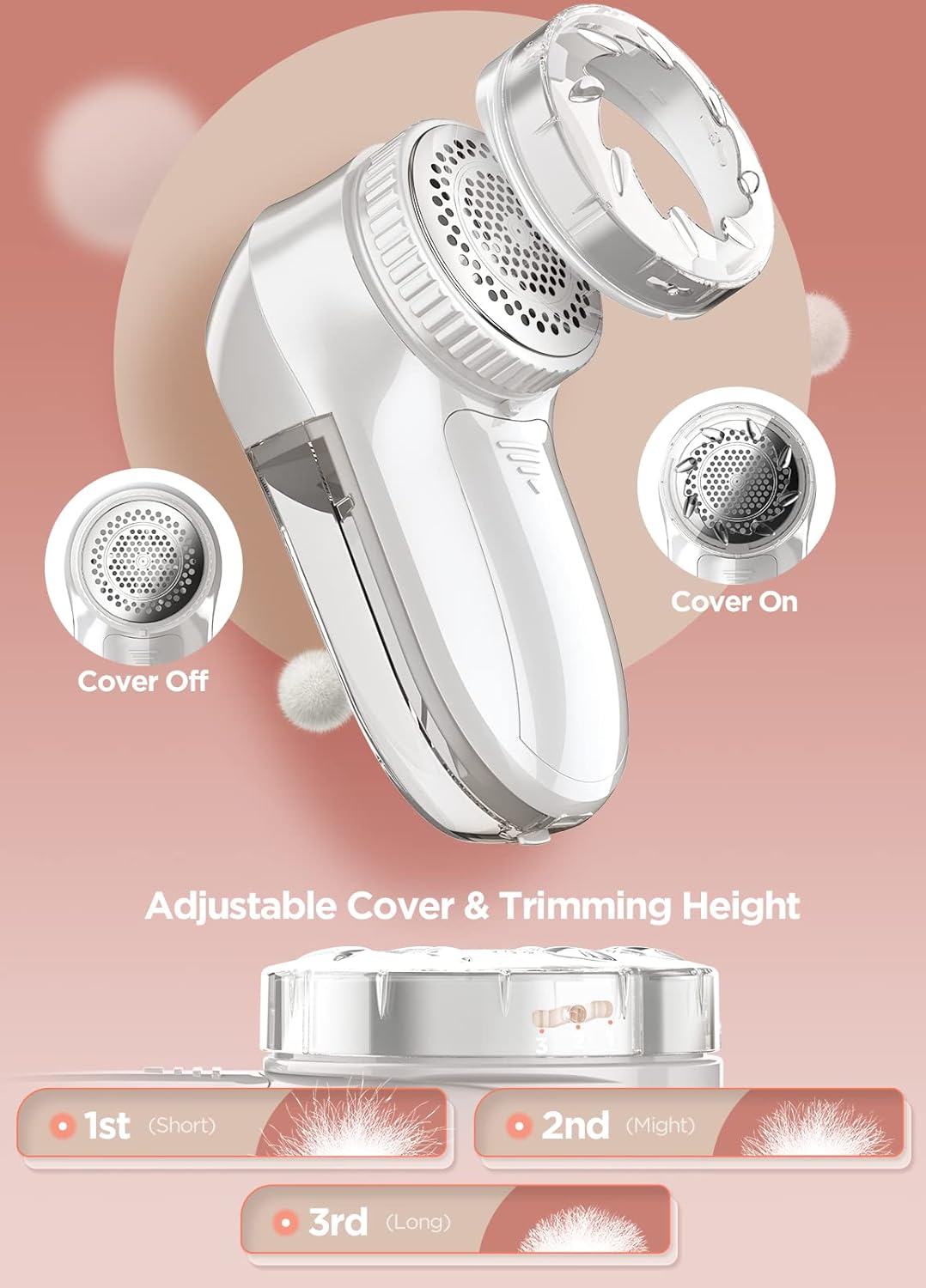 Bymore Fabric Shaver, Lint Remover, Lint Shaver Defuzzer Sweater Shaver for Clothes and Furniture AC Adapter or Battery Operated Pill Fuzz Remover