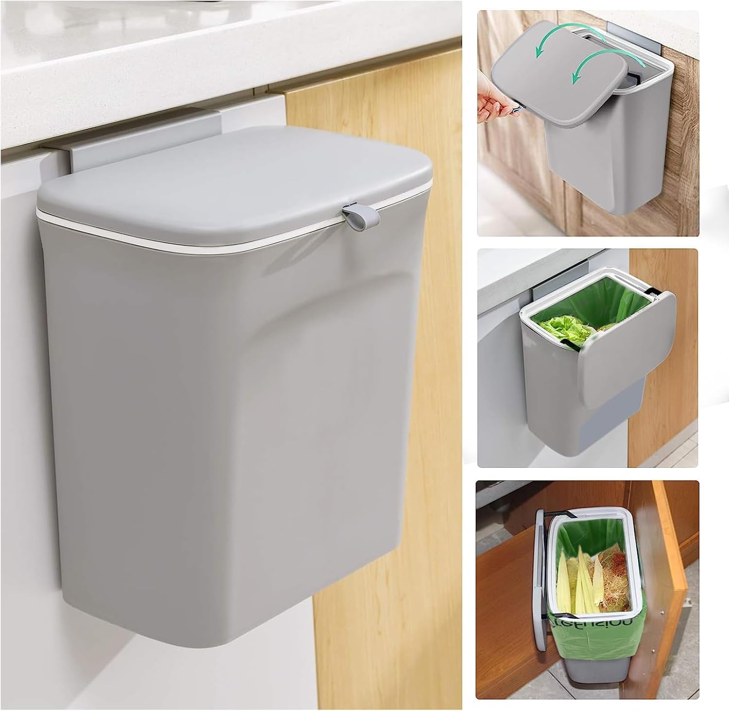 Compostable Bags for Kitchen Compost Bin, 1.2 Gallon, 125 Count, Certified by BPI and ASTM, Leakproof and Odor Control