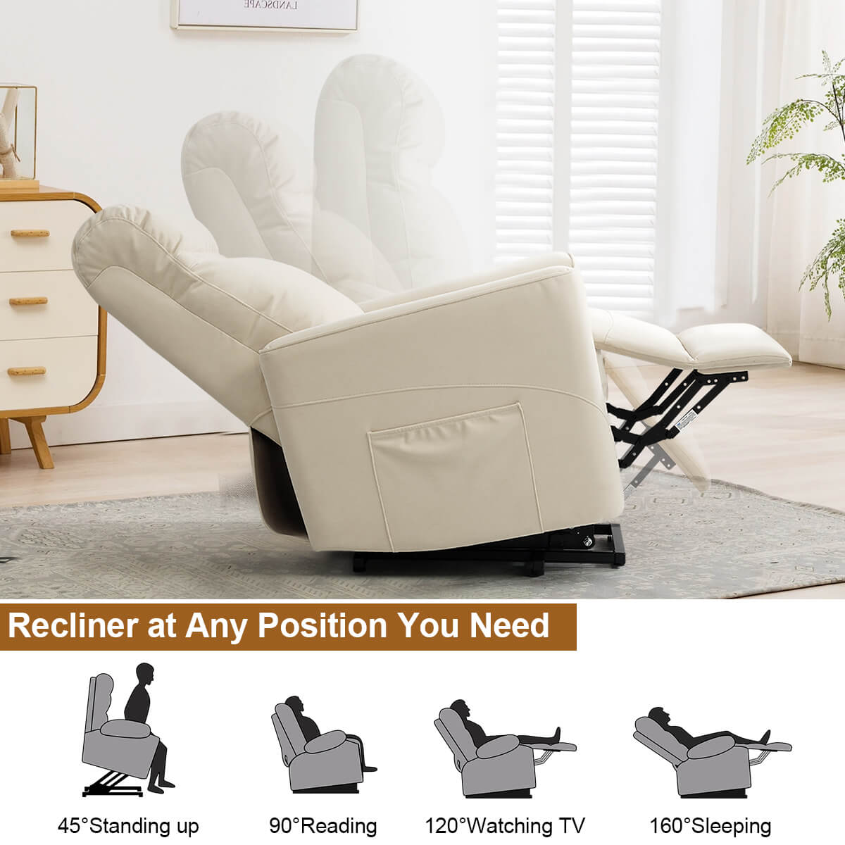 Power Lift Chair with Kneading Massage, Fabric
