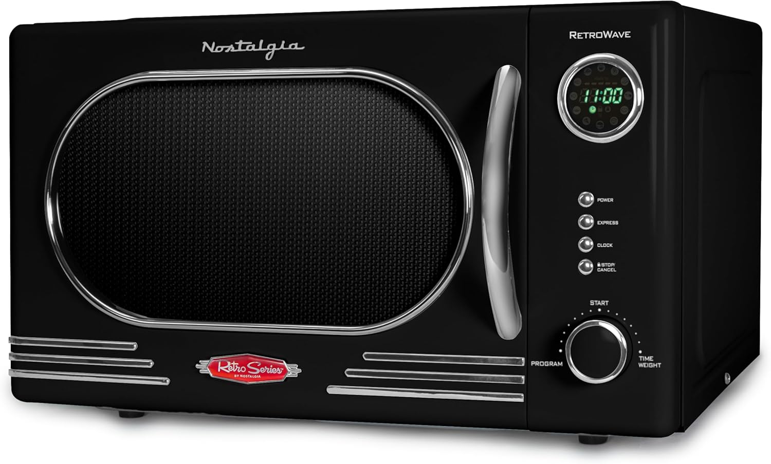 Nostalgia Retro Compact Countertop Microwave Oven - 0.7 Cu. Ft. - 700-Watts with LED Digital Display - Child Lock - Easy Clean Interior - Aqua