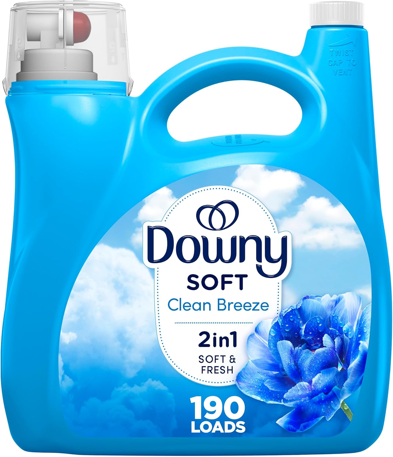 Downy Fabric Softener Liquid, April Fresh Scent, 140 fl oz, 190 Loads, HE Compatible