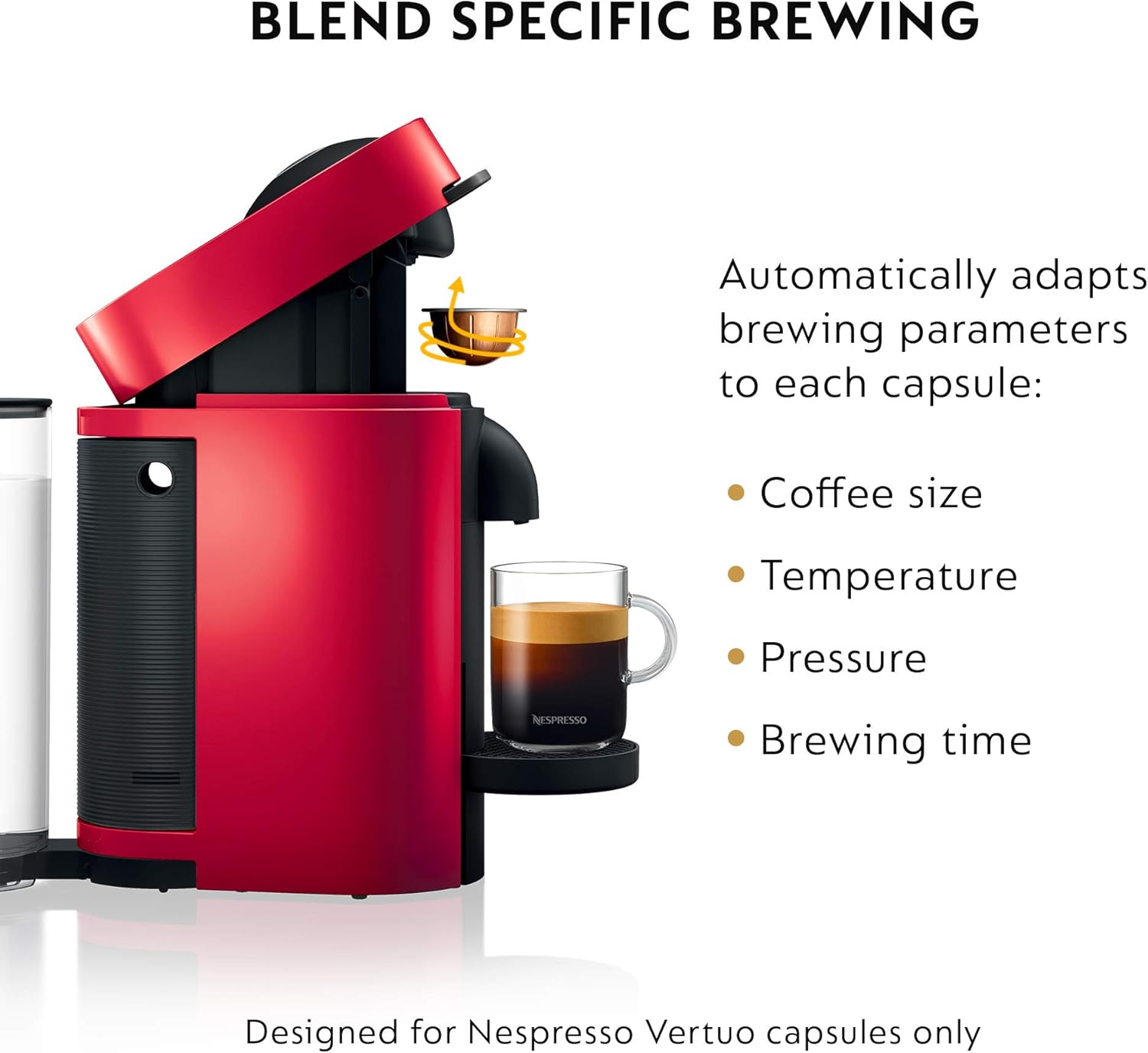 Nespresso Vertuo Plus Deluxe Coffee and Espresso Maker by De'Longhi, Matte Black