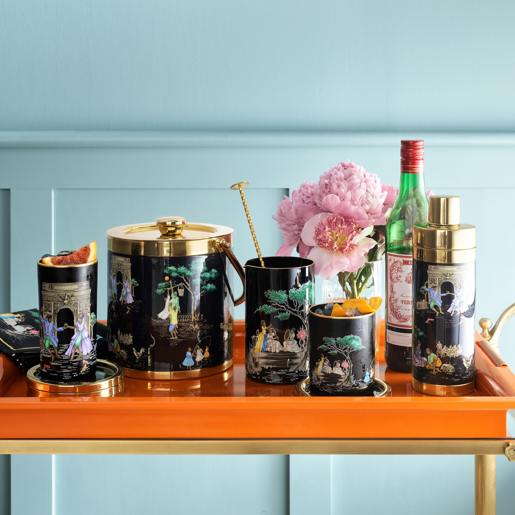 Sheila Bridges x Williams Sonoma Harlem Toile Double-Wall Ice Bucket