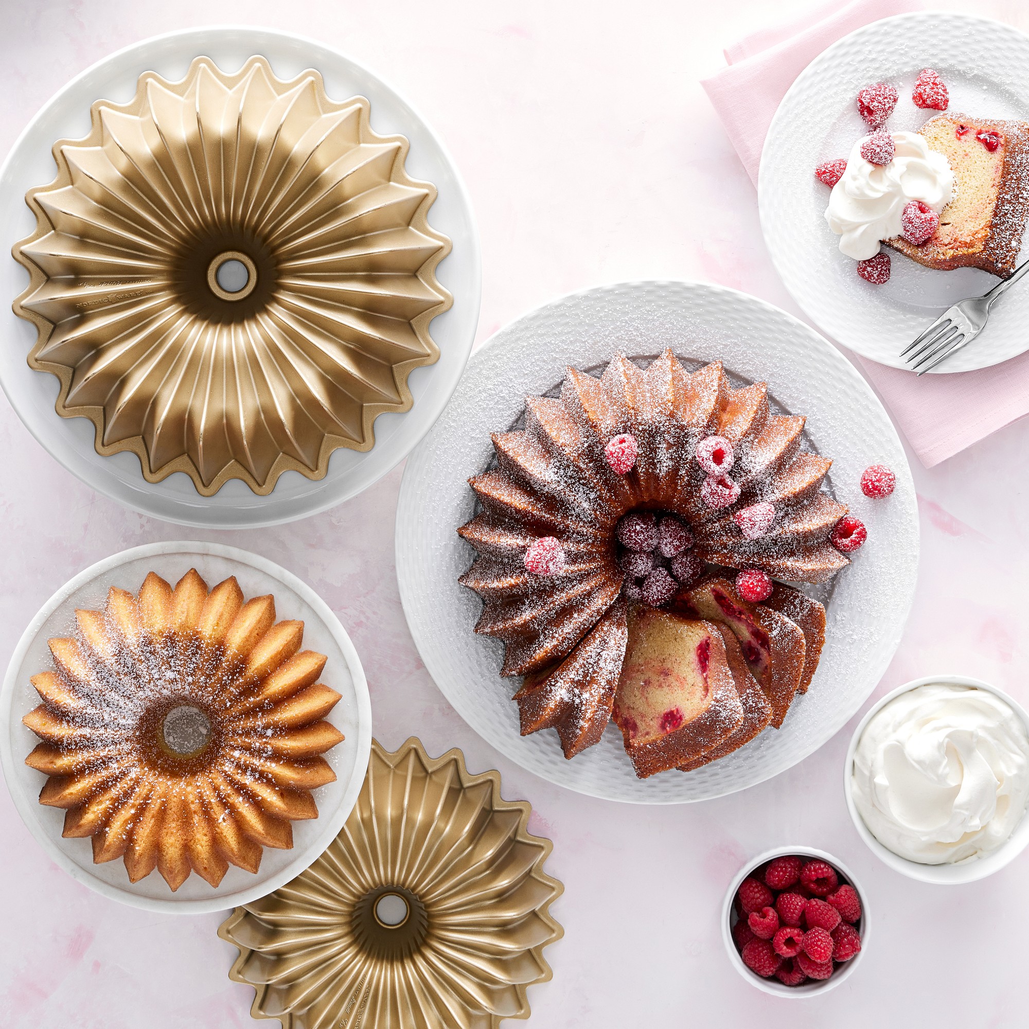 Nordic Ware Nonstick Cast Aluminum Brilliance Bundt® Pans, Set of 2