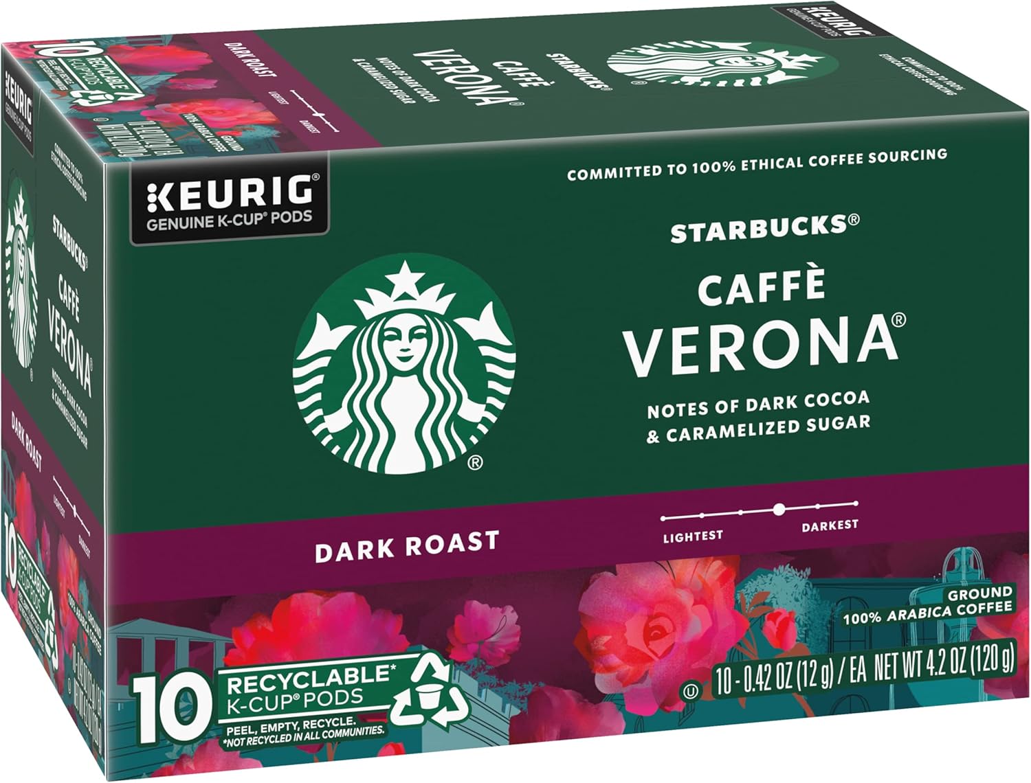 Starbucks K-Cup Coffee Pods, Dark Roast Coffee, French Roast for Keurig Brewers, 100% Arabica, 4 boxes (96 pods total)