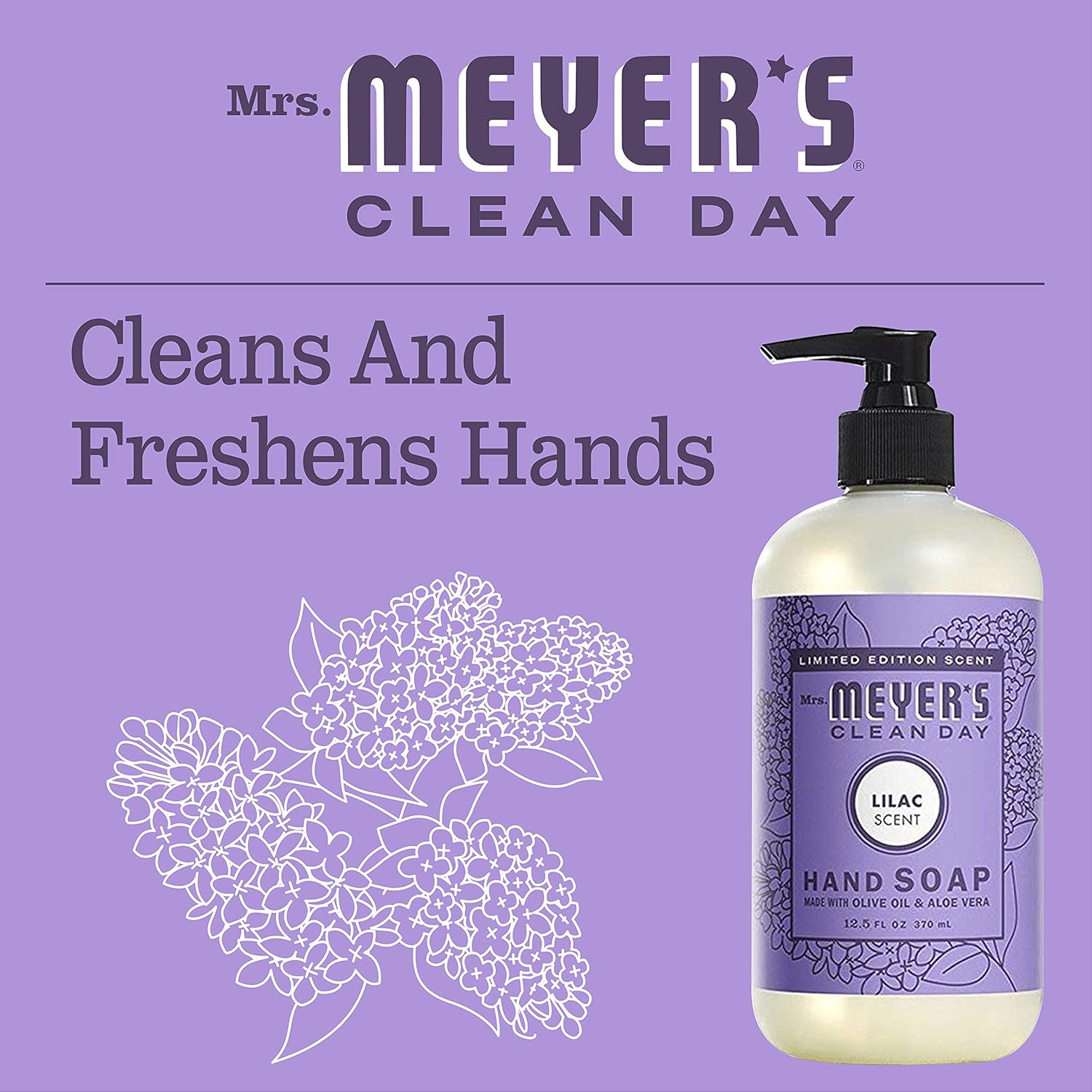 MRS. MEYER'S CLEAN DAY Hand Soap, Made with Essential Oils, Biodegradable Formula, Honeysuckle, 12.5 fl. oz - Pack of 3