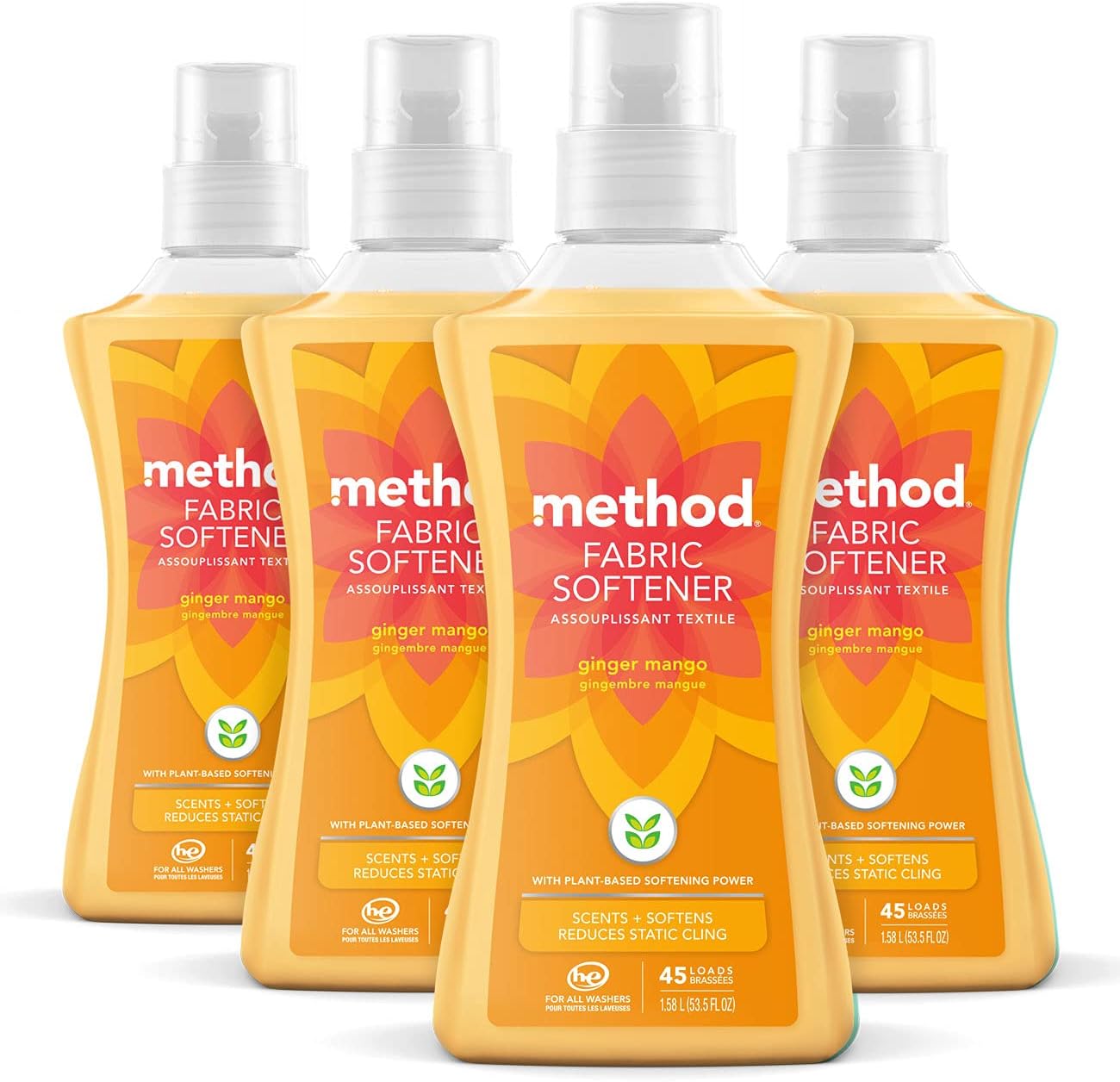 Method Fabric Softener; Ginger Mango; 53.5 Ounces; 45 Loads; 1 pack; Packaging May Vary