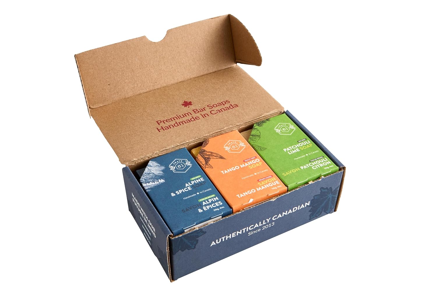 Handmade in Canada, Plant Based Cold Process Natural Bar Soap, With Premium Essential Oils, Dry Skin, Pack of 6 (Most Popular)