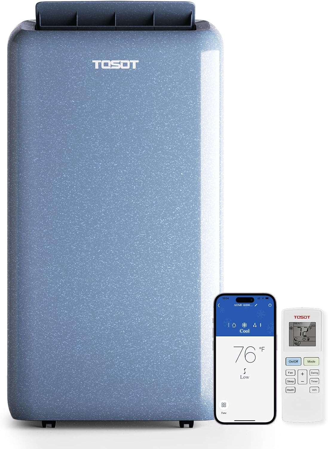 TOSOT 14,000BTU (9,600 BTU SACC) Smart WiFi Portable Air Conditioner with Heater, Powerful Cooling Auto Swing, Dehumidifier, Fan, 24H Timer for Large Room Up to 600 sq ft, AOMI Series