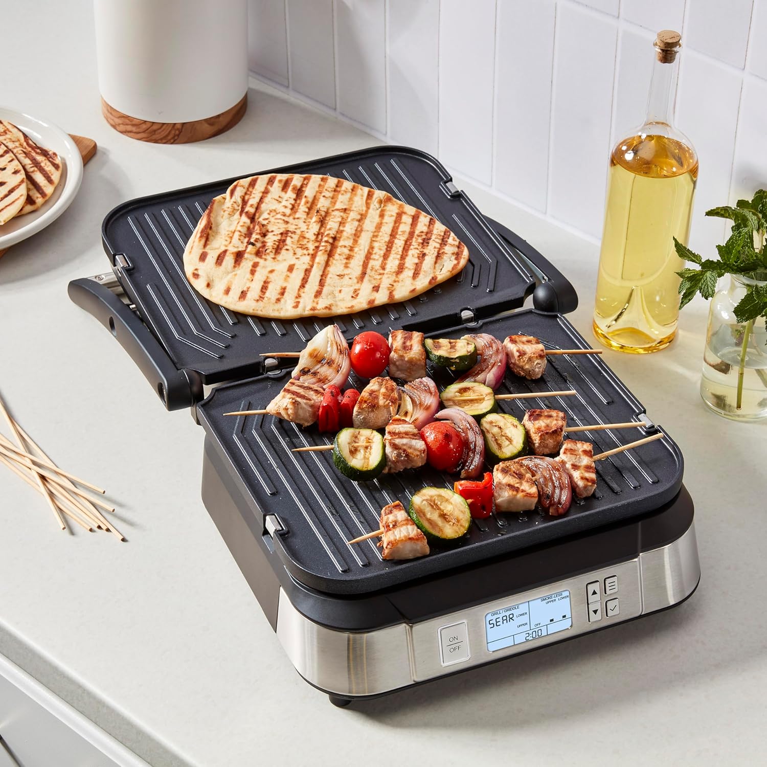 Cuisinart Panini Press, Stainless Steel Griddler, Sandwich Maker & More, 5-IN-1, GR-4NP1