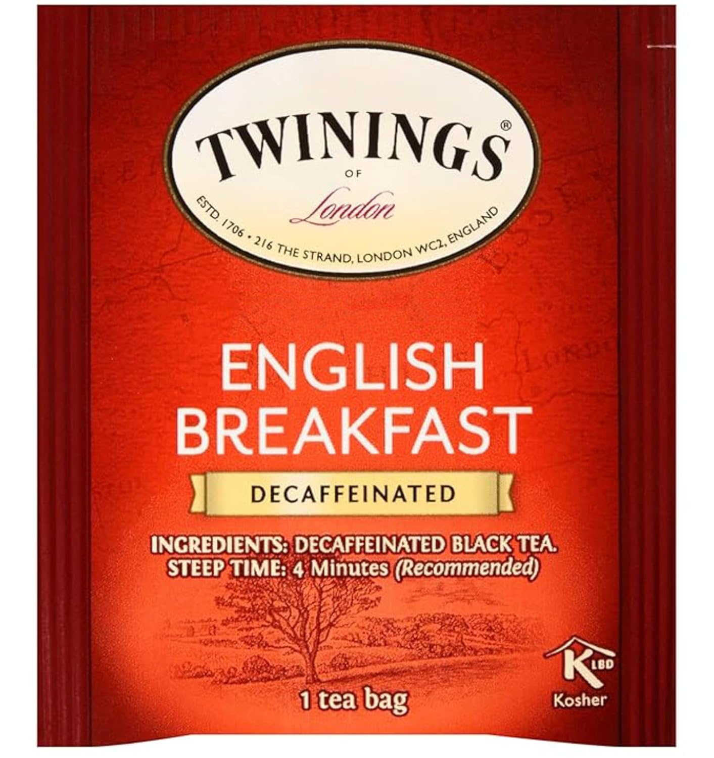 Twinings English Breakfast Black Tea Individually Wrapped Bags, 100 Count (Pack of 1), Smooth, Flavourful, and Robust, Caffeinated, Enjoy Hot or Iced | Packaging May Vary