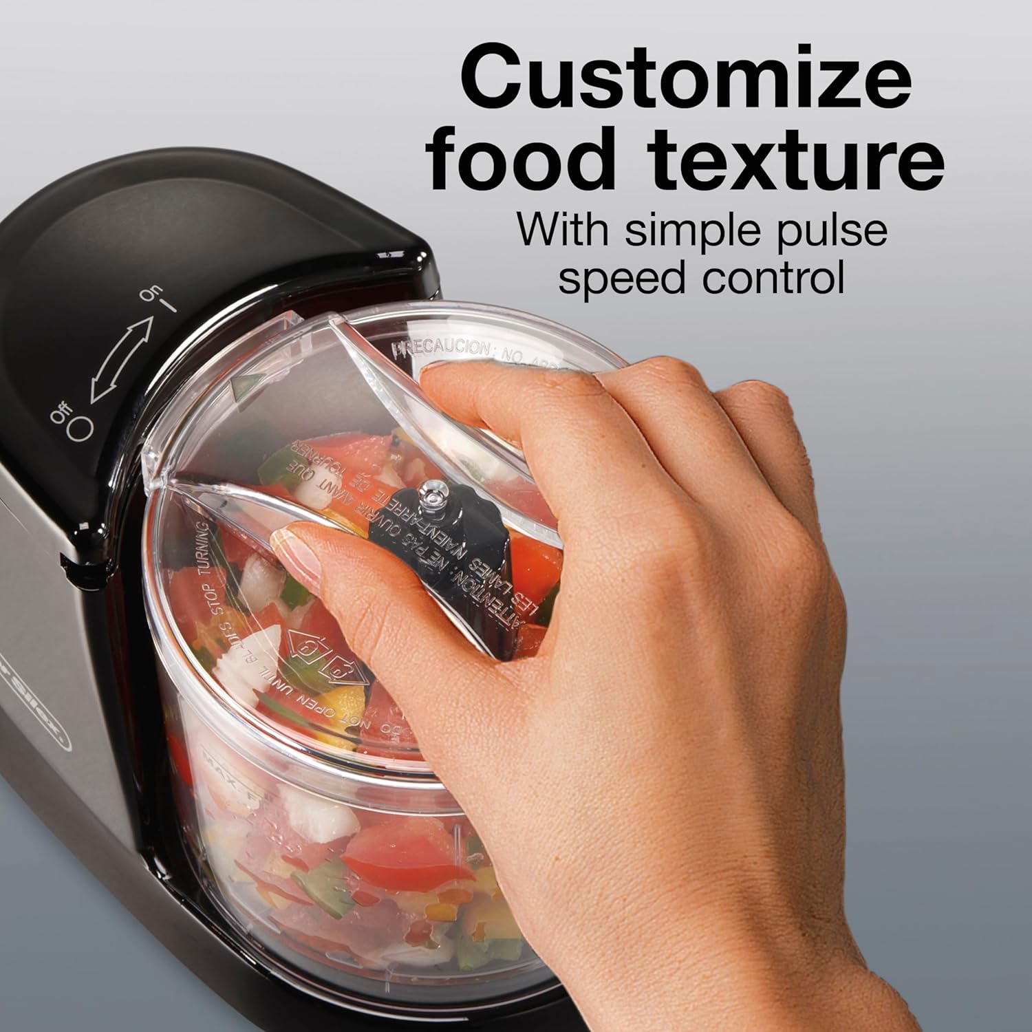 Proctor Silex Durable Electric Vegetable Chopper & Mini Food Processor for Chopping, Puree & Emulsify, 1.5 cups, Black