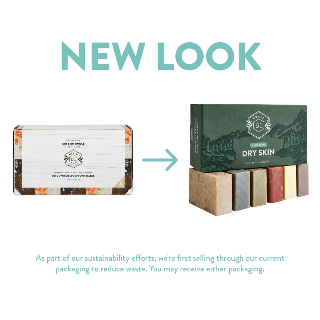 Handmade in Canada, Plant Based Cold Process Natural Bar Soap, With Premium Essential Oils, Dry Skin, Pack of 6 (Most Popular)