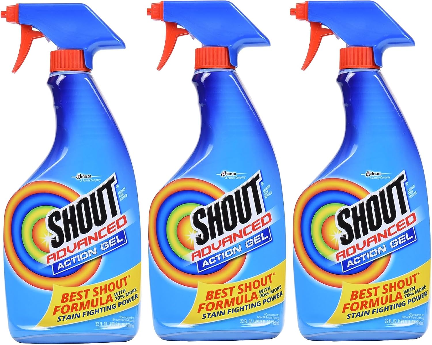 Shout Advanced Laundry Stain Remover Gel, Breaks Down 100+ Types of Tough Stains - 22oz Spray