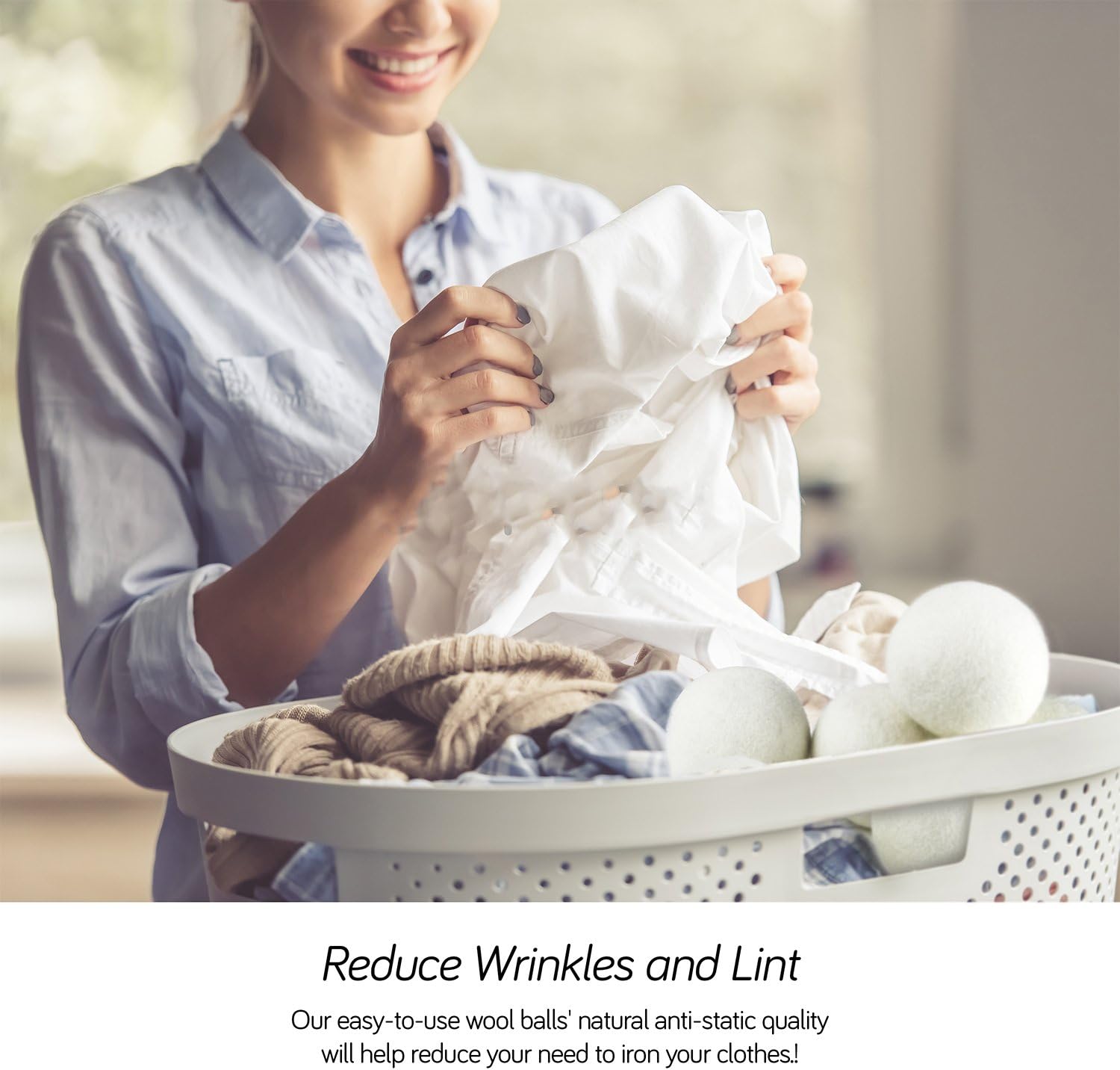 SnugPad Wool Dryer Balls XL Size 6 Pack, Natural Fabric Softener 100% Organic Premium New Zealand Wool, No Fillers, Anti Static, Lint Free, White 6 Count