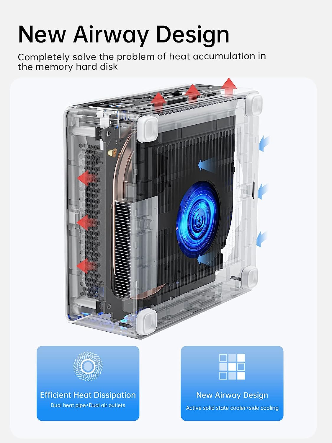 COOFUN Z83-W Mini PC, Atom x5-Z8350 Processor 2GB/32GB 1000Mbps LAN 2.4/5.8G Dual Band WiFi BT 4.0 with HDMI and VGA Ports, Windows 10,Fanless Computer