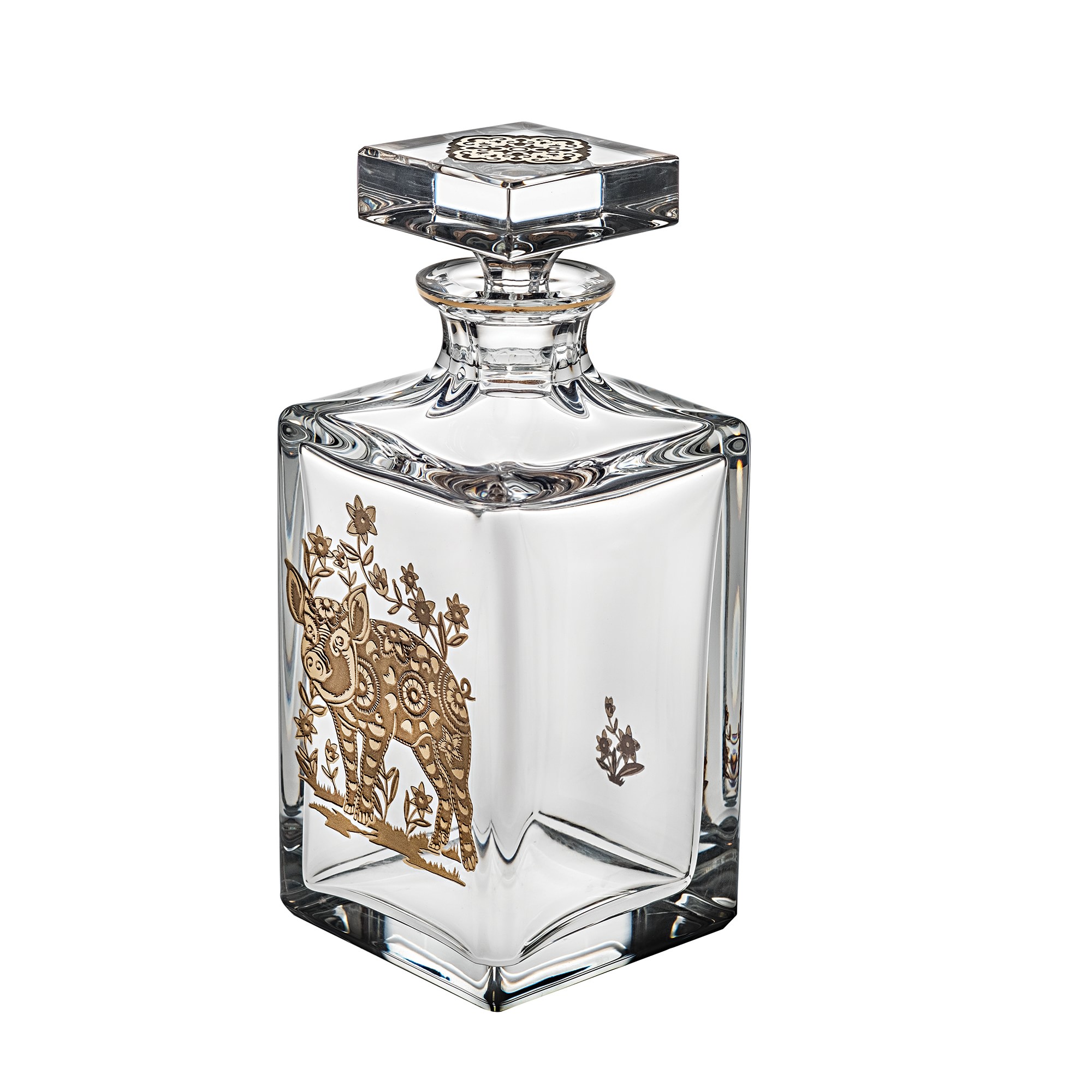 Vista Alegre Golden Crystal Lunar New Year Whiskey Decanters