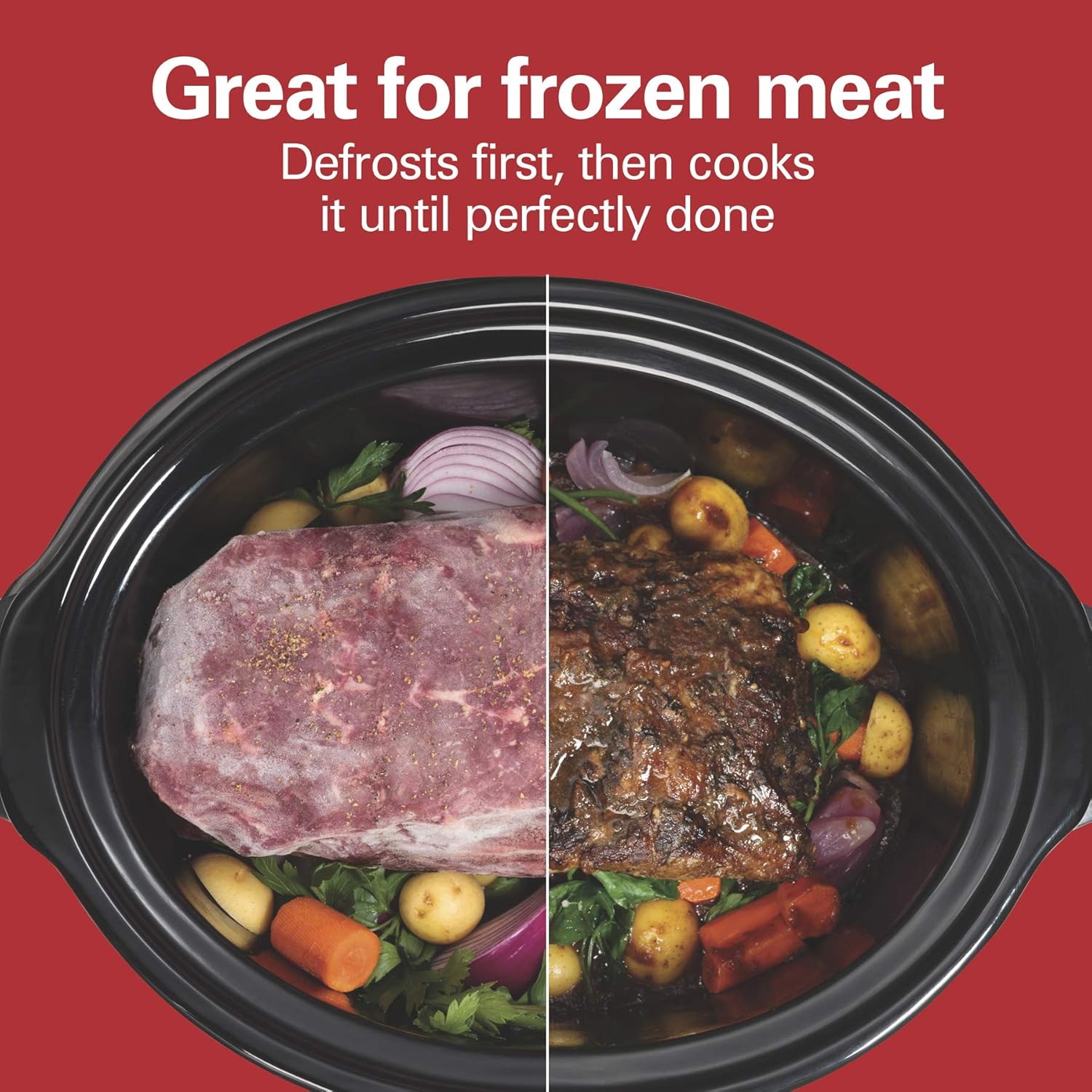 Hamilton Beach Portable 6 Quart Set & Forget Digital Programmable Slow Cooker with Lid Lock, Temperature Probe, Dishwasher Safe Crock & Lid, Black Stainless (33866)