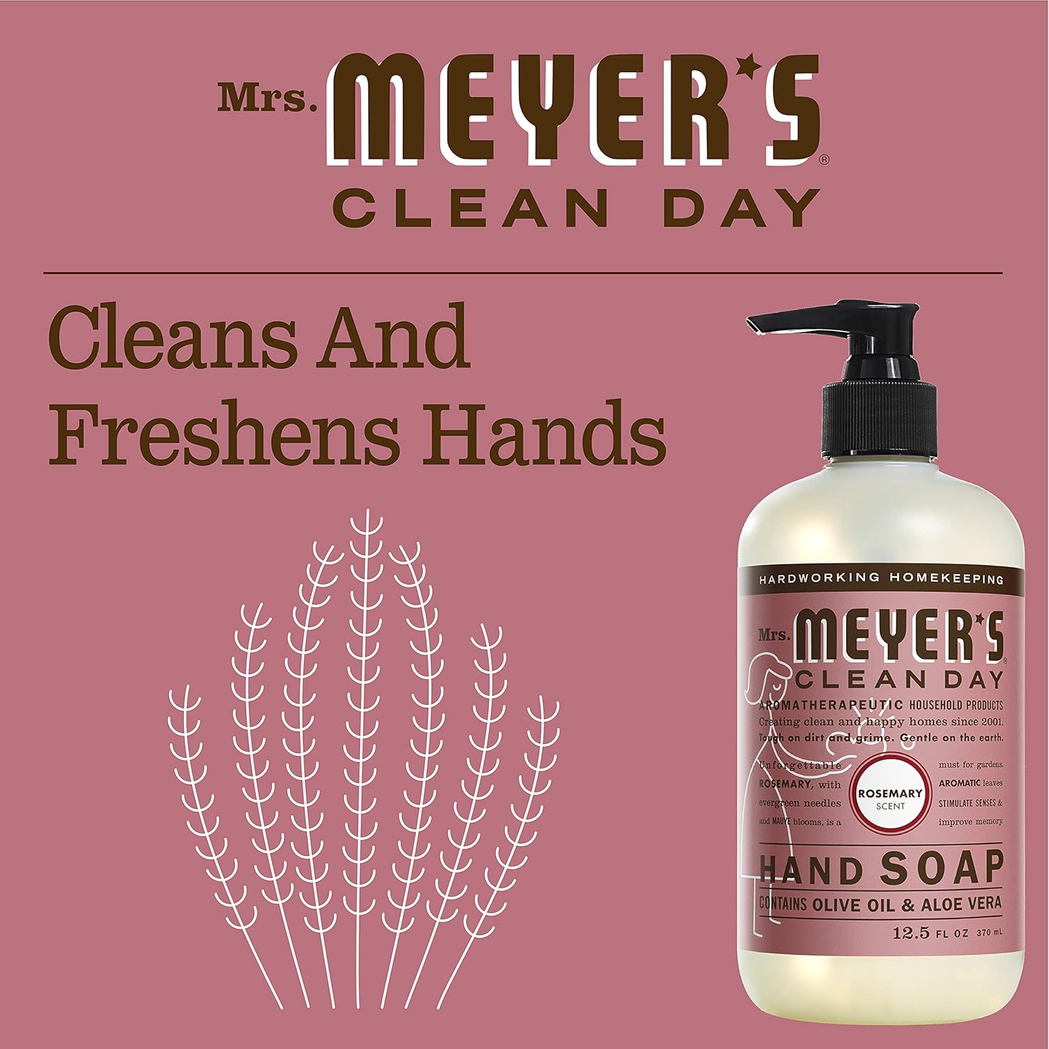 MRS. MEYER'S CLEAN DAY Hand Soap, Made with Essential Oils, Biodegradable Formula, Honeysuckle, 12.5 fl. oz - Pack of 3