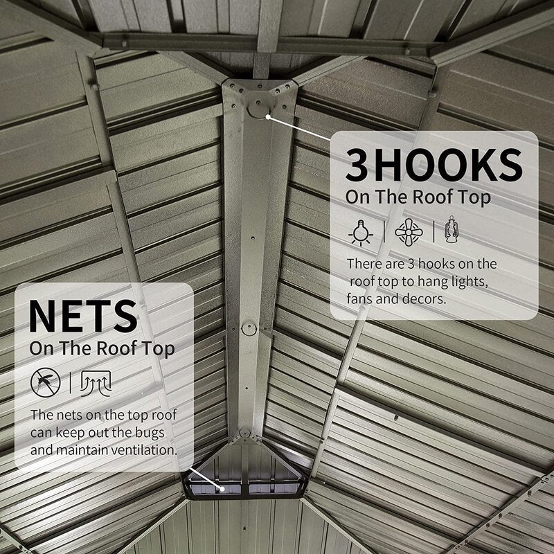 Calaro 19.5 Ft. W x 11 Ft. D Galvanized Steel Patio Gazebo