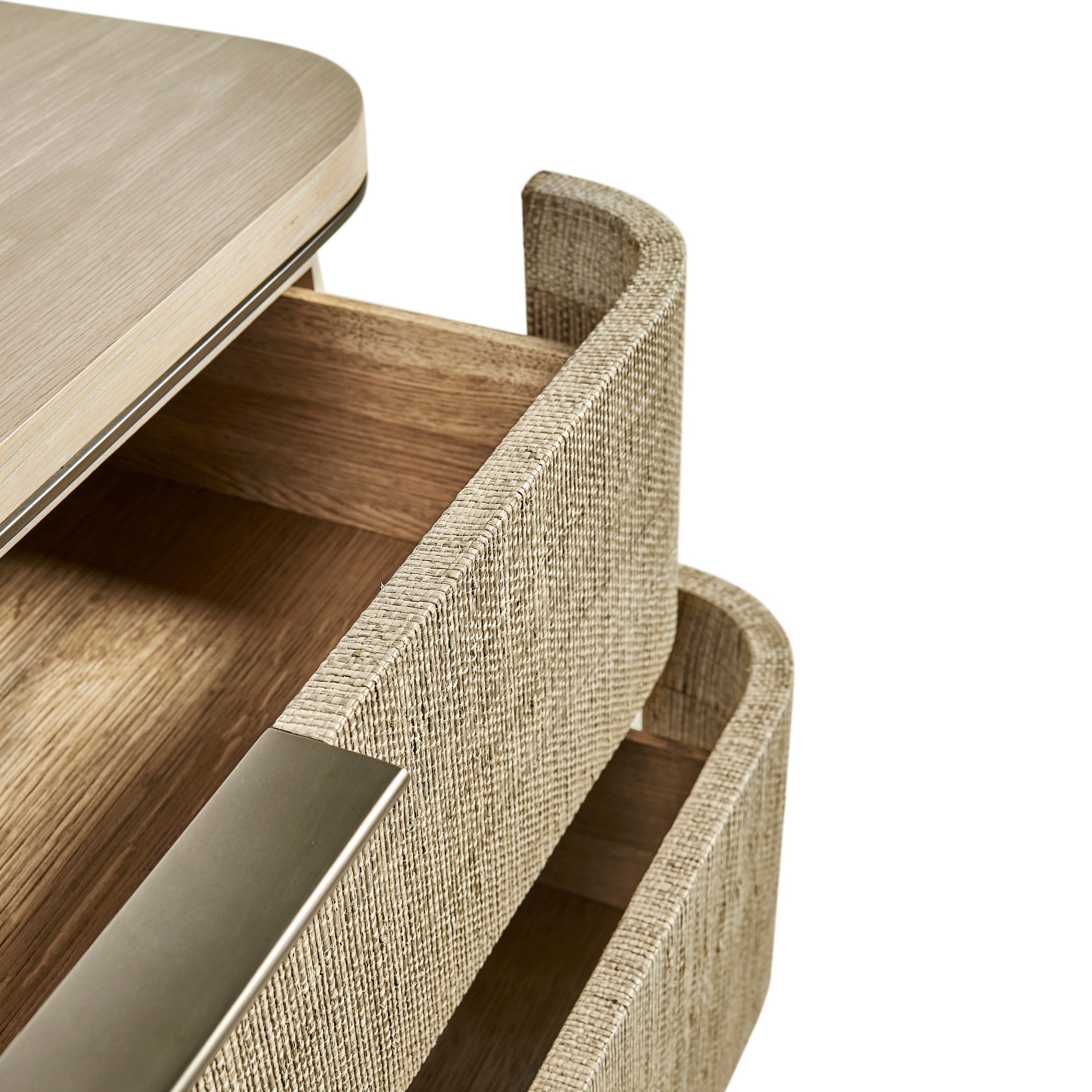 Seiche 3-Drawer Large Grass Cloth Nightstand (42