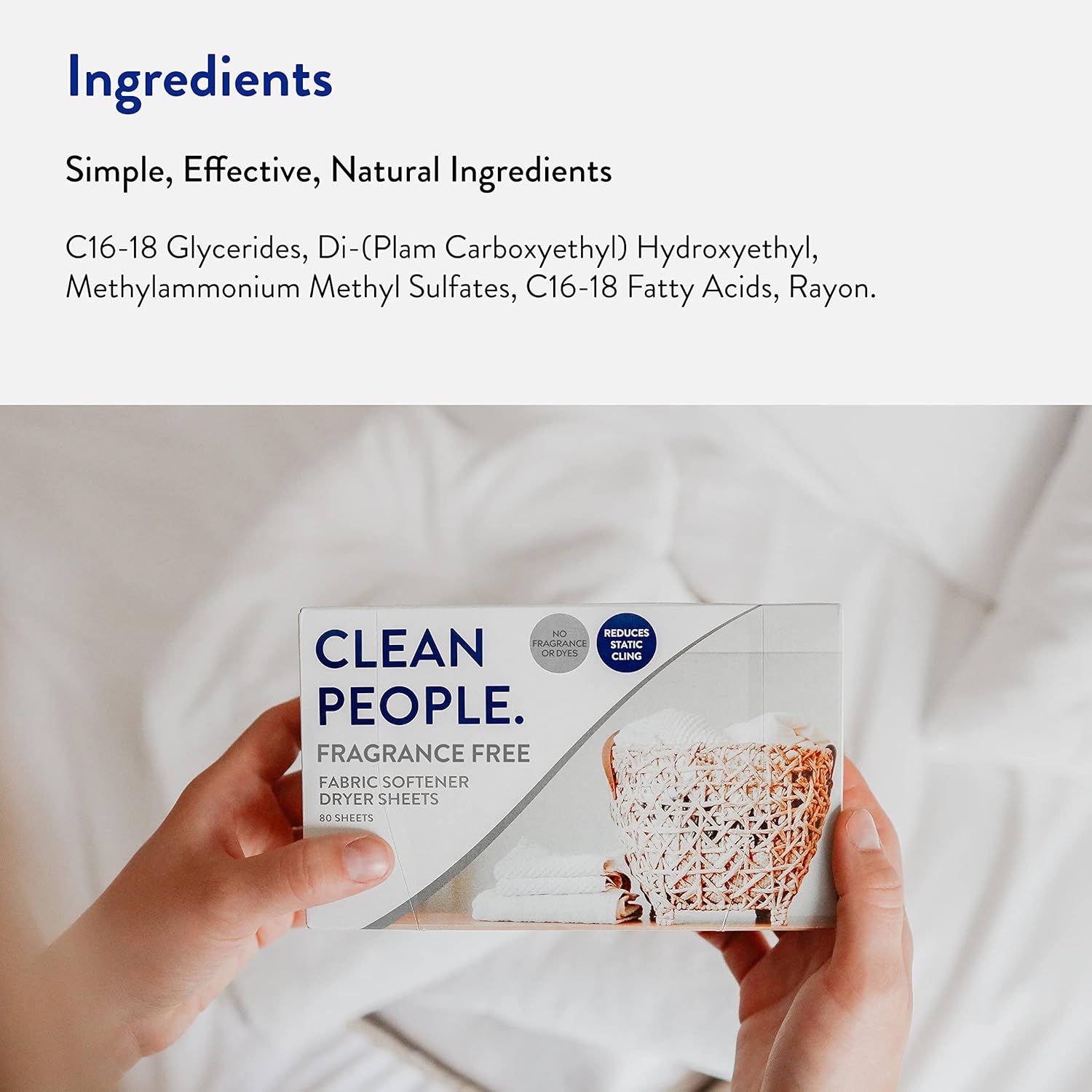 The Clean People Fabric Softener Sheets - Dryer Sheets - Softens & Removes Static Cling - Vegan Laundry Softener With Essential Oils - Fresh Scent, 120 Pack
