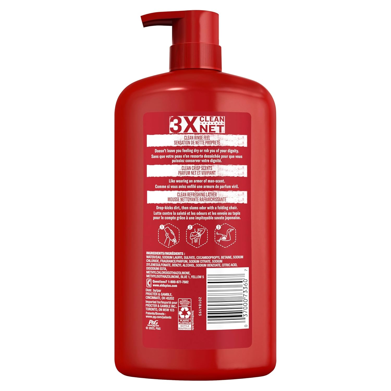 Old Spice Body Wash for Men, 24/7 Shower Fresh with Lasting Scent, Red Collection, Swagger with Cedarwood Scent, 24 fl oz (Pack of 2)