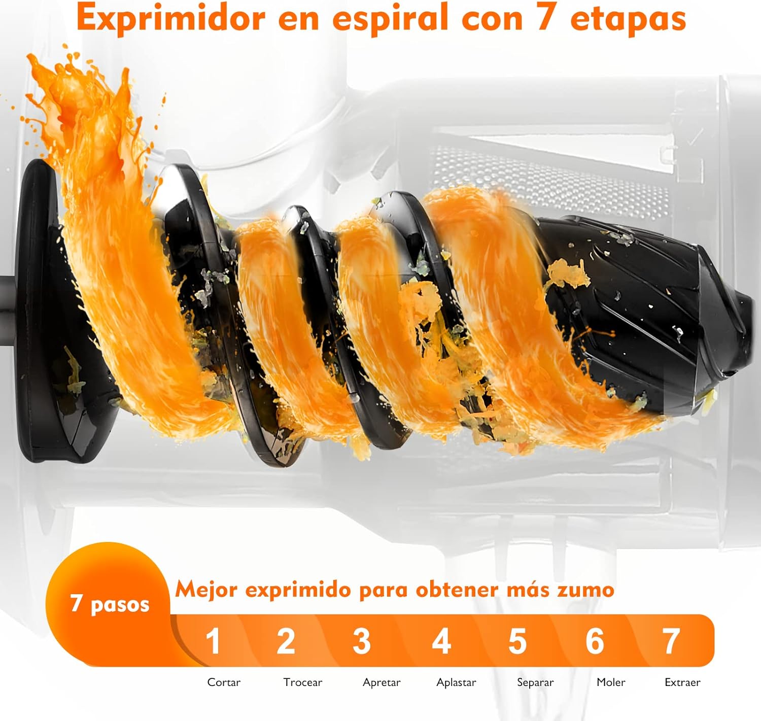 Masticating Juicer Machines, AMZCHEF Slow Cold Press Juicer with Reverse Function, High Juice Yield, Easy Clean with Brush,Recipes for High Nutrient Fruits and Vegetables, Gray(Updated)