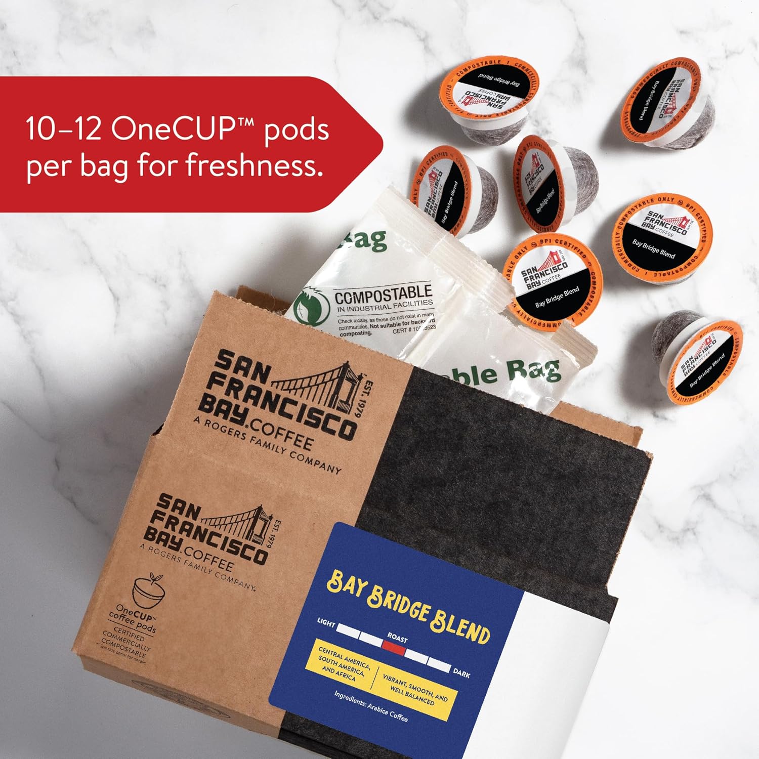 San Francisco Bay Compostable Coffee Pods - French Roast (80 Ct) K Cup Compatible including Keurig 2.0, Dark Roast