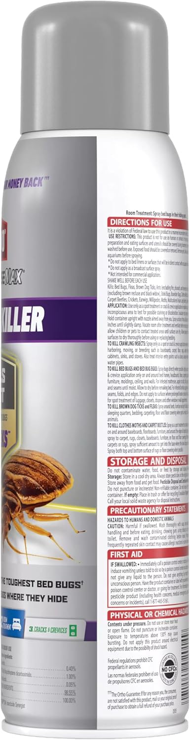 Ortho Home Defense Max Bed Bug, Flea and Tick Killer - With Ready-to-Use Comfort Wand, Kills Bed Bugs and Bed Bug Eggs, Bed Bug Spray Also Kills Fleas and Ticks, 1 gal.