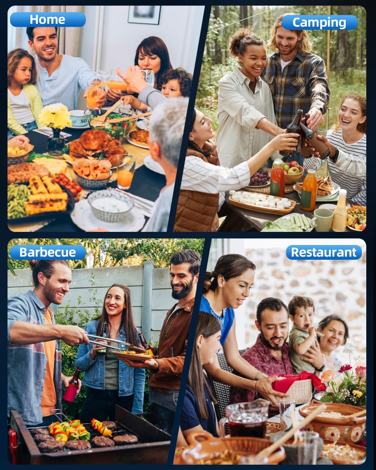 Sweet Alice Gravity Electric Pepper and Salt Grinder Set, Adjustable Coarseness, Battery Powered with LED Light, One Hand Automatic Operation, Stainless Steel Black, 2 Pack