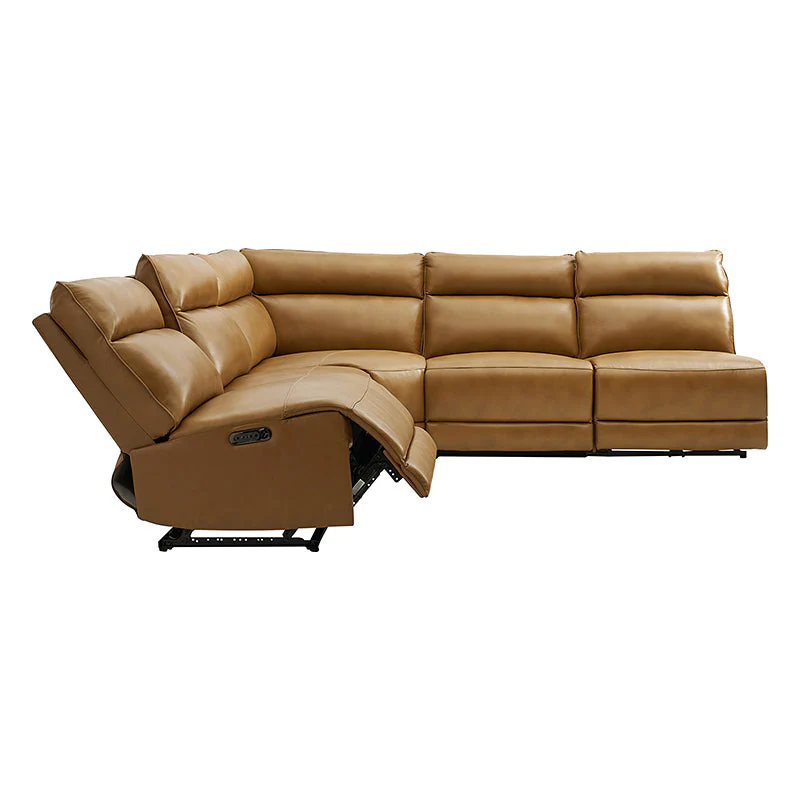 Raphael Genuine Leather Power Reclining Corner Sectional with USB and Type-C
