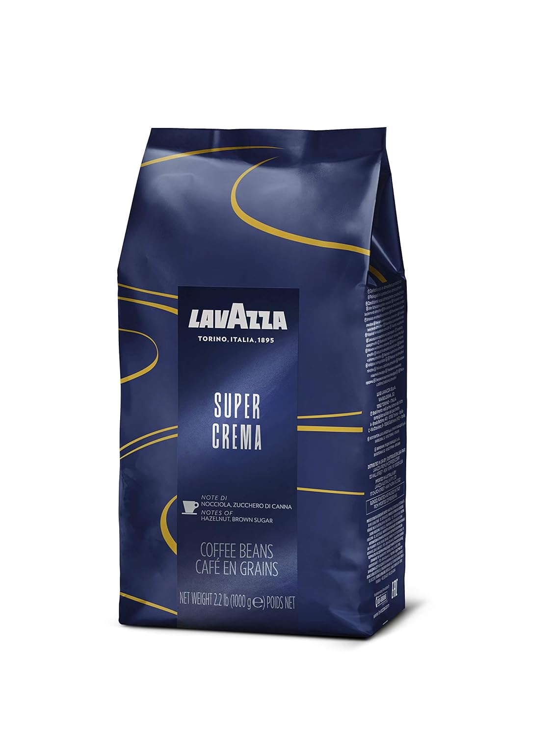 Lavazza Super Crema Whole Bean Coffee Blend, light-Medium Espresso Roast, 2.2 Pound (Pack of 1) ,Premium Quality, Aromatic, Mild and creamy