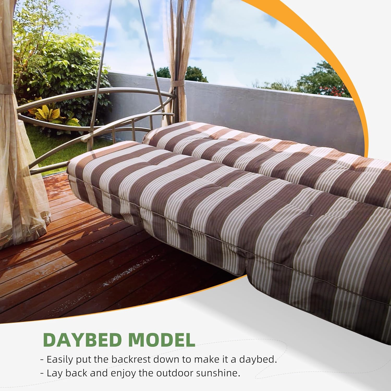 💖Clearance sale✨PURPLE LEAF 3 Person Outdoor Patio Porch Swing Gazebo with Netting & Gazebo Curtains with Canopy Swings for Adults