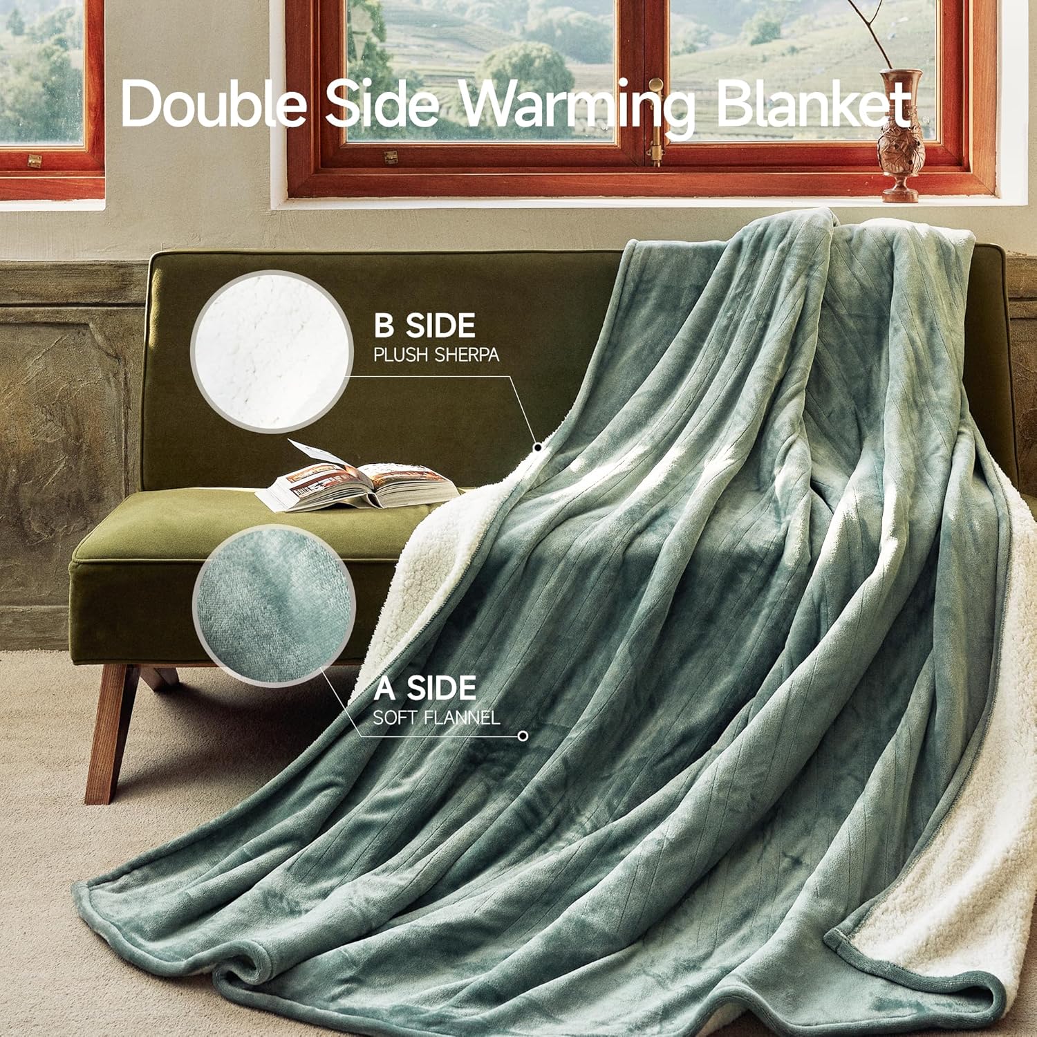 GOTCOZY Heated Blanket Electric Throw 50''X60''- Soft Silky Plush Electric Blanket with 4 Heating Level & 3 Hour Auto Off Heating Blanket, ETL Certified Machine Washable (Rose Dust)