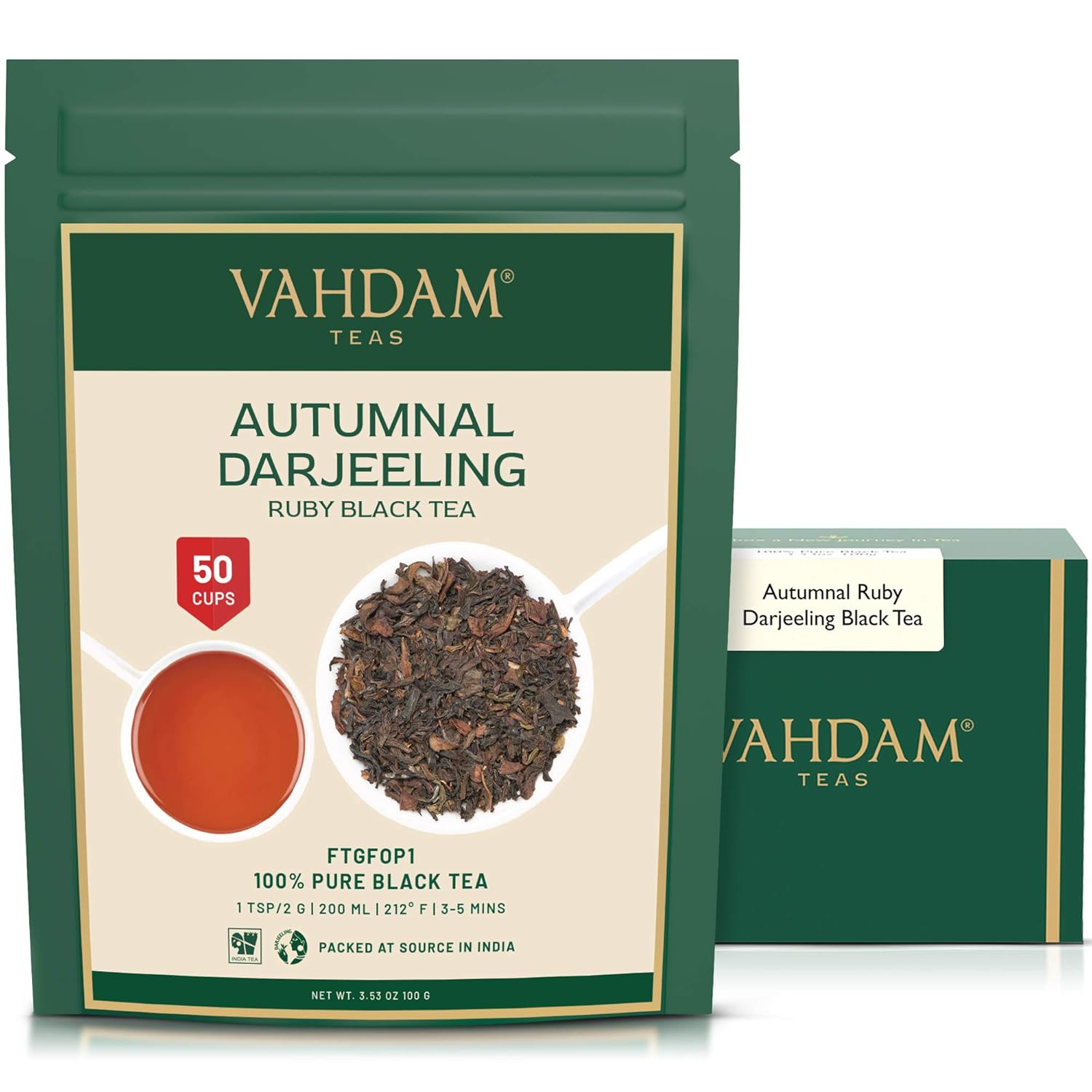 VAHDAM, Organic Turmeric Ginger Herbal Tea Bags (100 Pyramid Tea Bags) Caffeine Free, Non GMO, Gluten Free | 100% Pure Herbal Blend - Savory & Spicy | Plant-Based Tea Bags | Resealable Ziplock Pouch