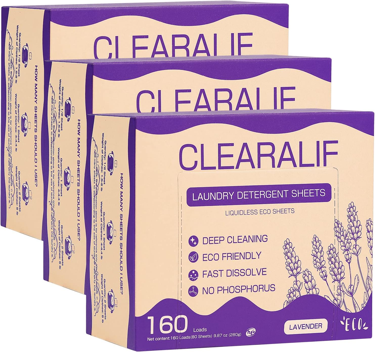 CLEARALIF Laundry Detergent Sheets Up to 160 Loads, Fresh Linen - Great For Travel,Apartments, Dorms,Laundry Detergent Strips Eco Friendly & Hypoallergenic