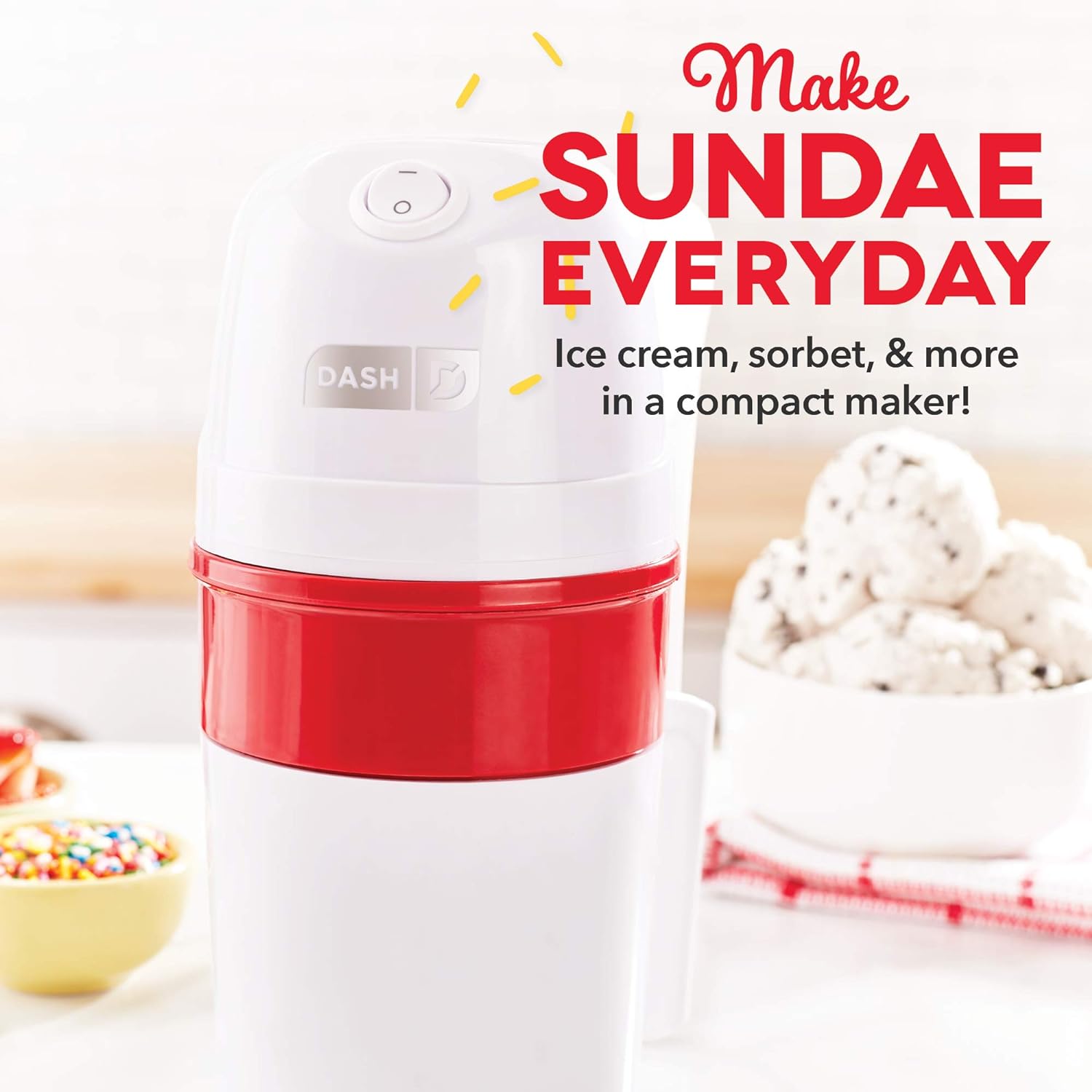 DASH My Pint Ice Cream Maker Machine (Aqua): Multi-Purpose Soft Serve Ice Cream Machine for Homemade Gelato, Sorbet, Frozen Yogurt, Includes Mixing Spoon, Easy to Clean and Store