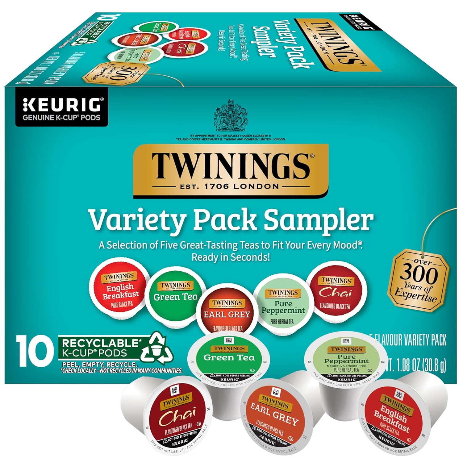 Twinings English Breakfast Black Tea K-Cup Pods for Keurig, 24 Count (Pack of 1), Smooth, Flavourful, Robust, Caffeinated, Enjoy Hot or Iced | Packaging May Vary