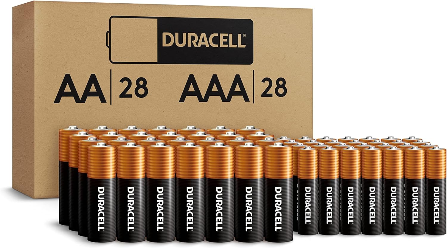 Duracell Coppertop AA Batteries with Power Boost Ingredients, 24 Count Pack Double A Battery with Long-lasting Power, Alkaline AA Battery for Household and Office Devices