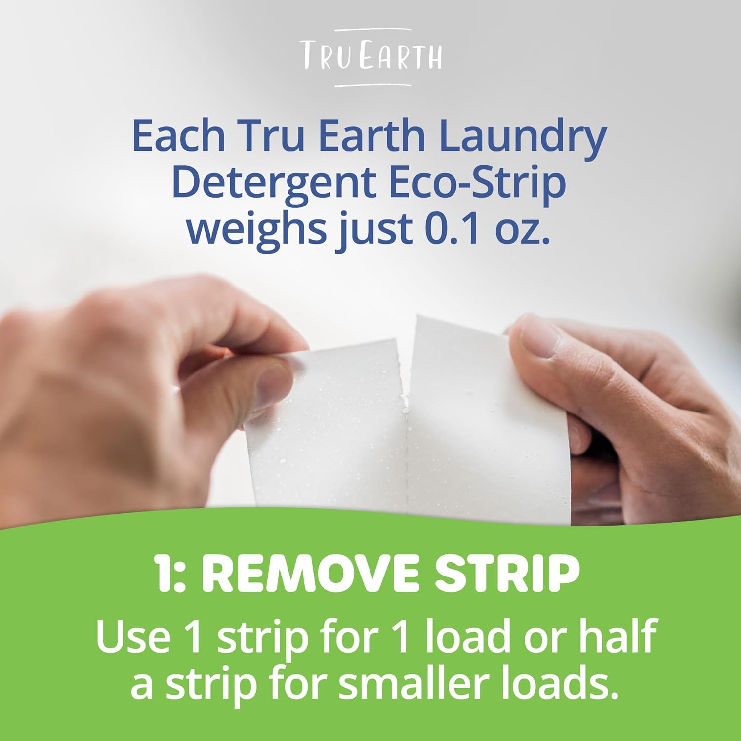 Tru Earth Compact Dry Laundry Detergent Sheets - Up to 64 Loads (32 Sheets) - Paraben-Free - Original Eco-Strip Liquidless Laundry Detergent, Travel Laundry Sheets - Fresh Linen