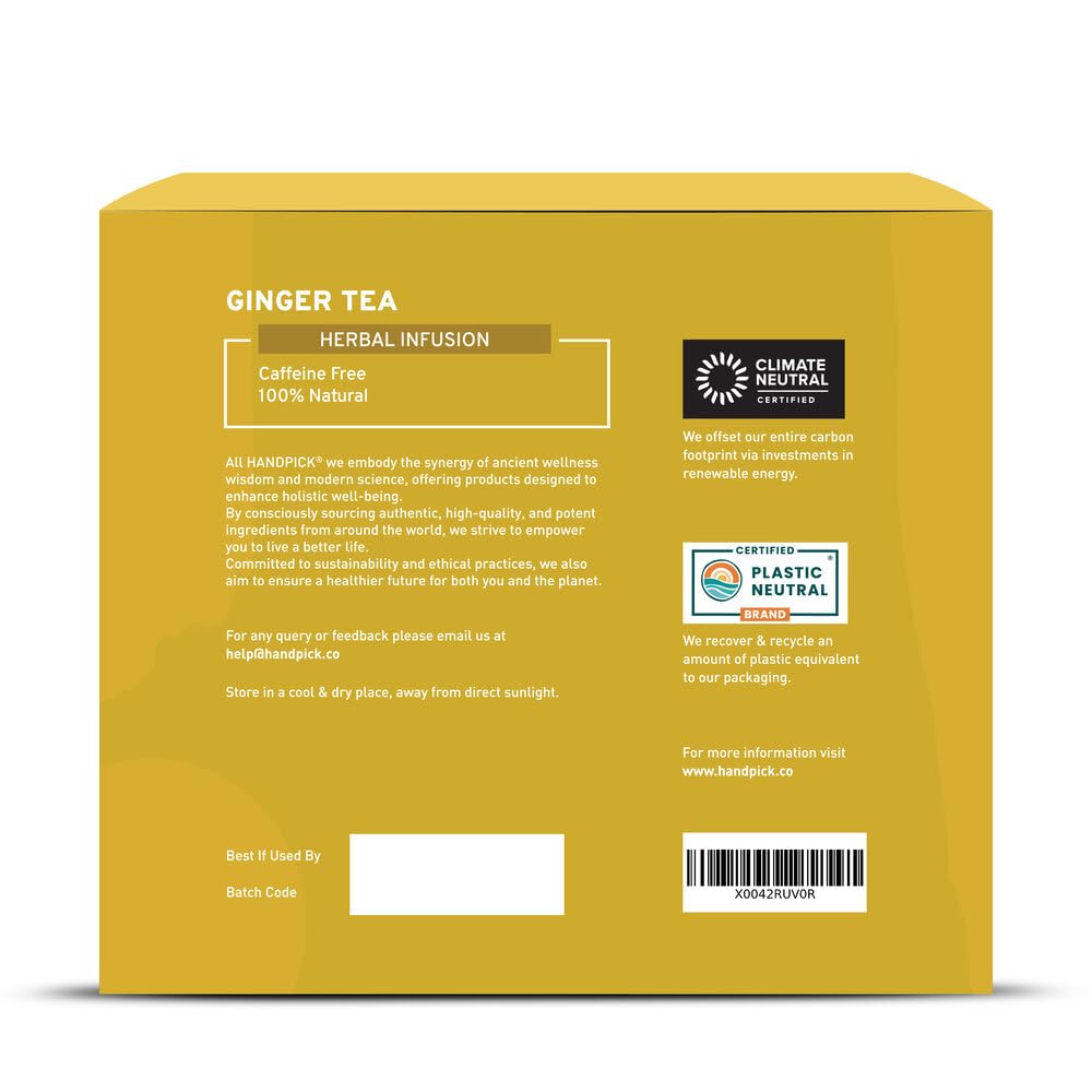 HANDPICK, Peppermint Tea, Eco-Conscious Tea Bags - 100 Count | Caffeine Free, Non-GMO | Minty, Fresh & Cool flavor | Direct From Source