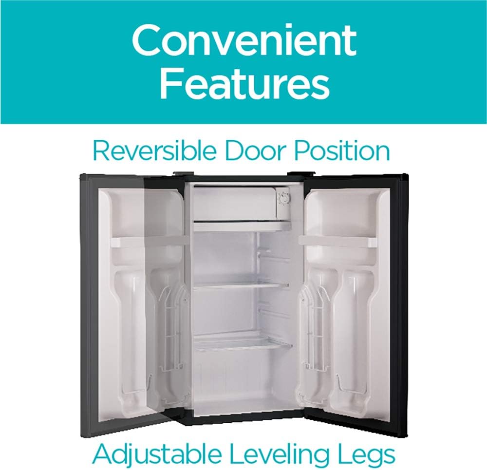 BLACK+DECKER BCRK17B Compact Refrigerator Energy Star Single Door Mini Fridge with Freezer, 1.7 Cubic Feet, Black