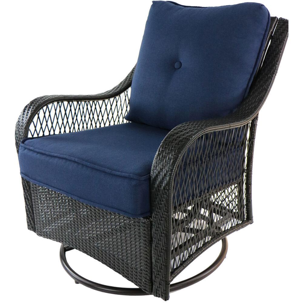 [Copy]4-Piece Woven Steel Patio Fire pit Seating Set with Sahara Sand Cushions, Sofa, Swivel Gliders and Fire pit