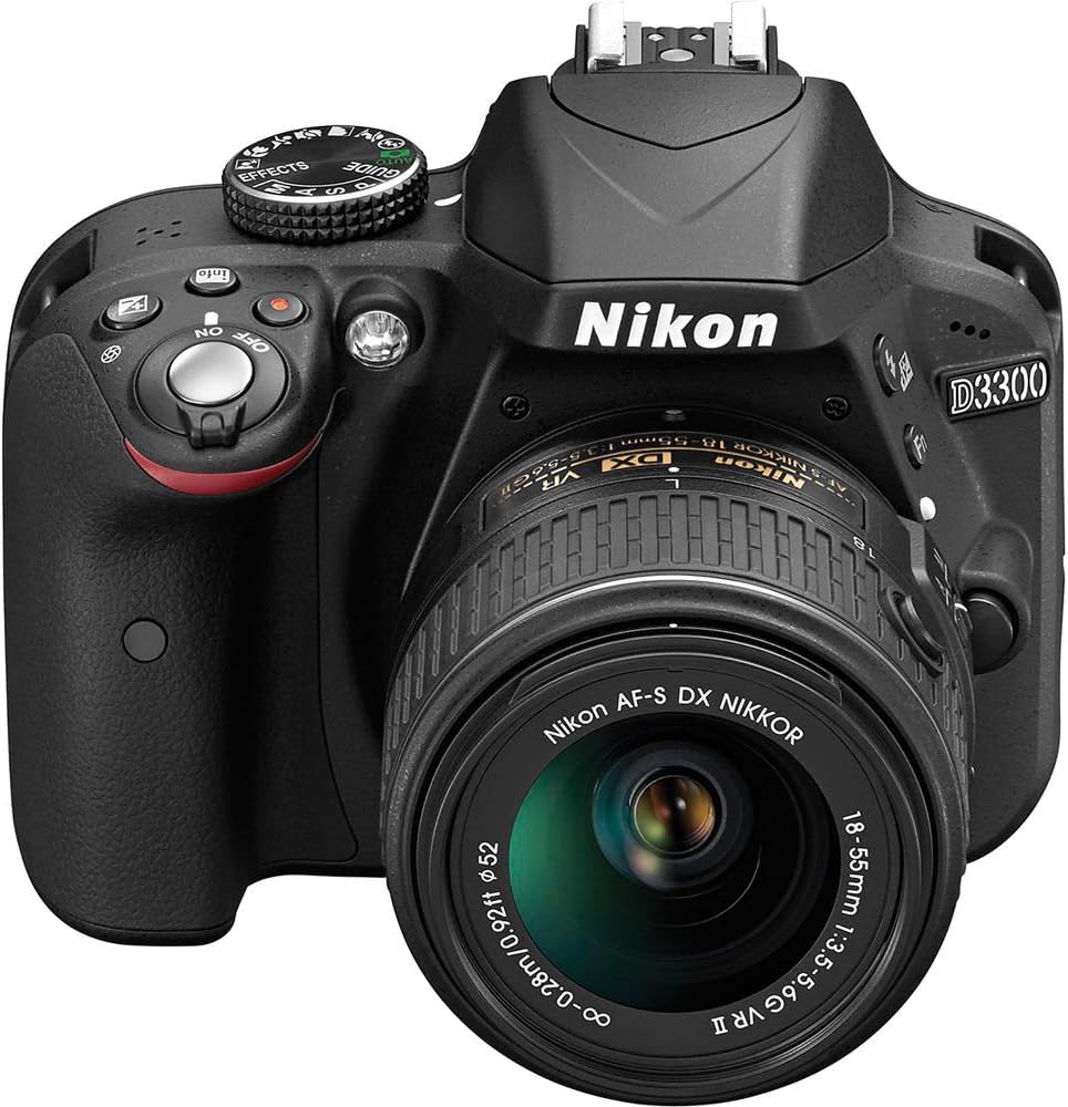 Nikon D3300 24.2 MP CMOS Digital SLR with Auto Focus-S DX Nikkor 18-55mm f/3.5-5.6G VR II Zoom Lens (Black)