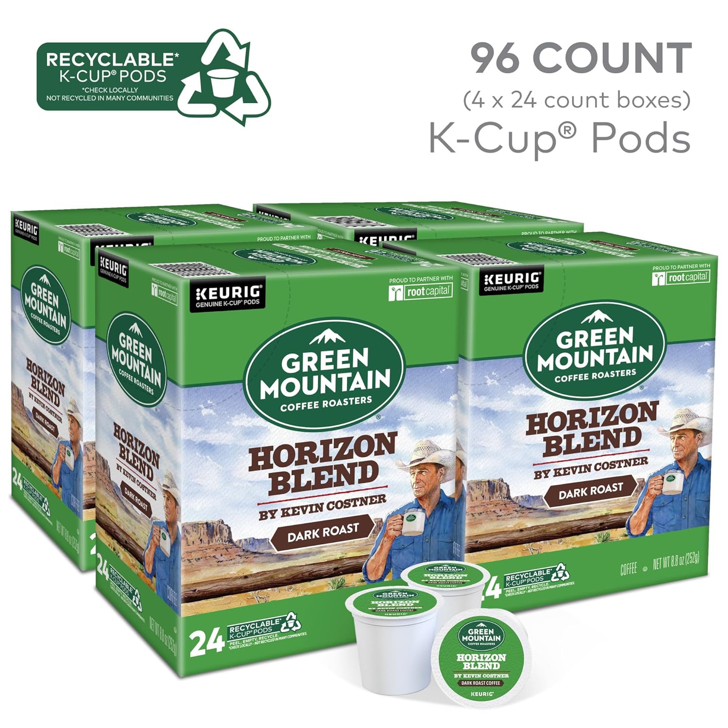 Green Mountain Coffee Roasters Dark Magic Keurig Single-Serve K-Cup Pods, Dark Roast Coffee, 72 Count (6 Packs of 12)
