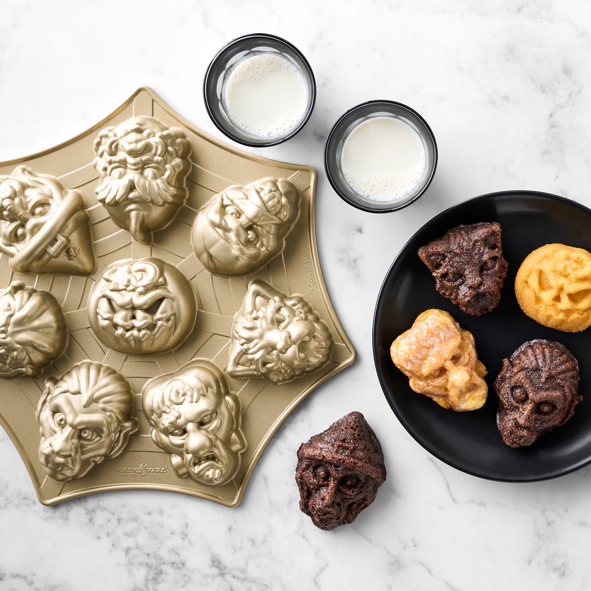 Nordic Ware Nonstick Cast Aluminum Monster Mask Cakelet Pan