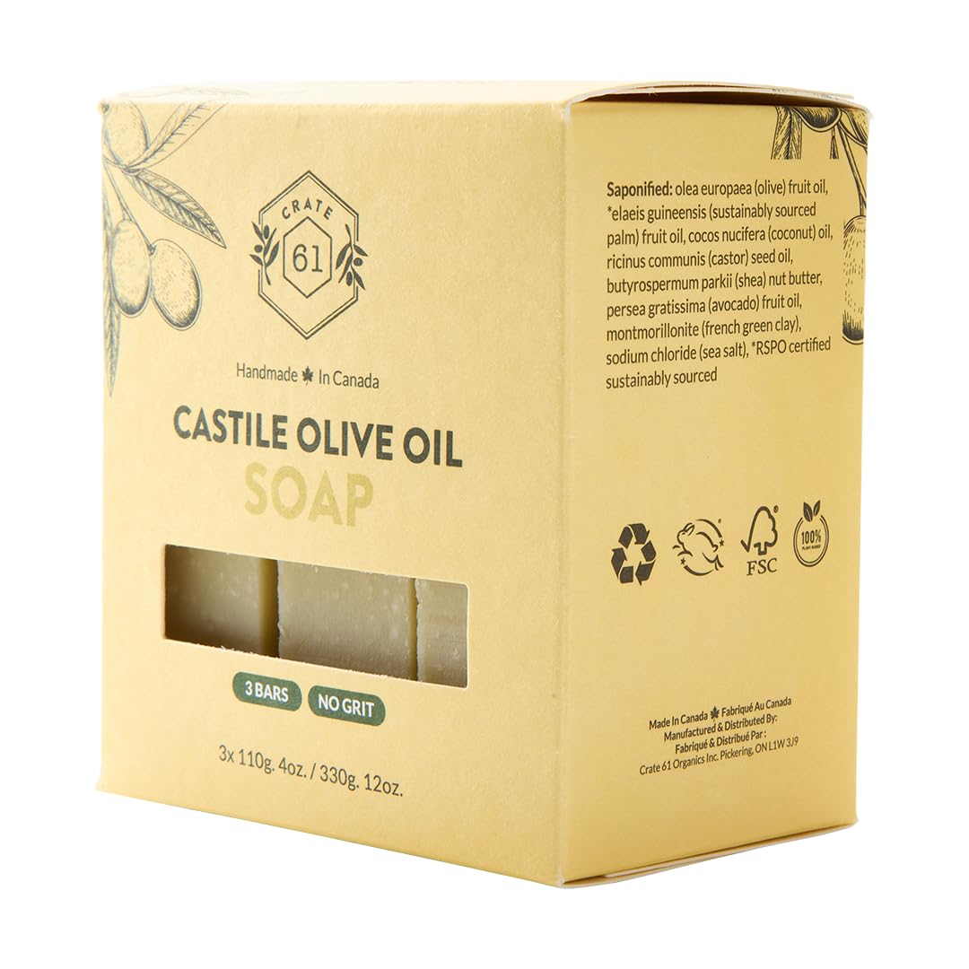 Handmade Vegan Natural Bar Soap Cold Pressed For Face And Body, With Premium Essential Oils, Eucalyptus & Peppermint For Men And Women 3 Pack (Lavender)