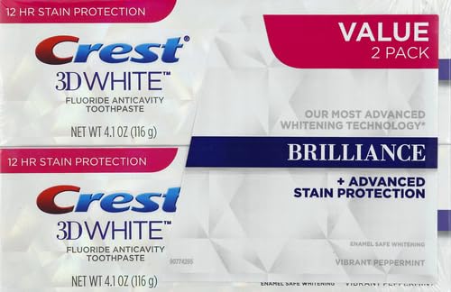 Crest 3D White Advanced Luminous Mint Teeth Whitening Toothpaste, 3.7 oz Pack of 4 - Helps Remove Surface Stains, Whitens Teeth, Strengthens Tooth Enamel, Protects Against Cavities
