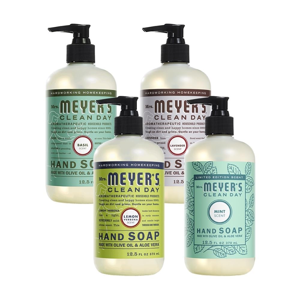 MRS. MEYER'S CLEAN DAY Hand Soap, Made with Essential Oils, Biodegradable Formula, Honeysuckle, 12.5 fl. oz - Pack of 3